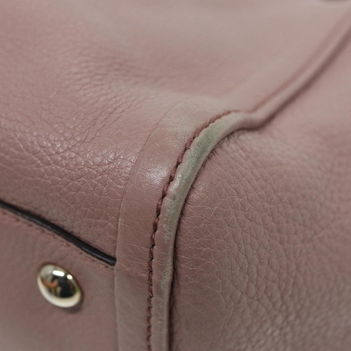 Gucci GUCCI Soho Hand Bag Leather 2way Gold Pink 336751 Authentic am6760
