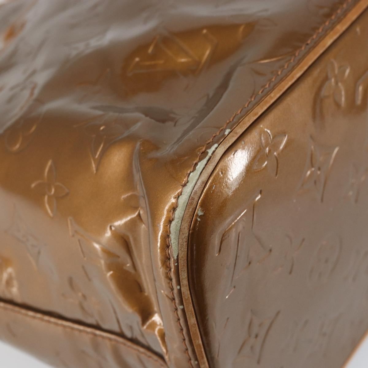 Louis Vuitton LOUIS VUITTON Monogram Vernis Houston Hand Bag Bronze M91122 LV Authentic 171944