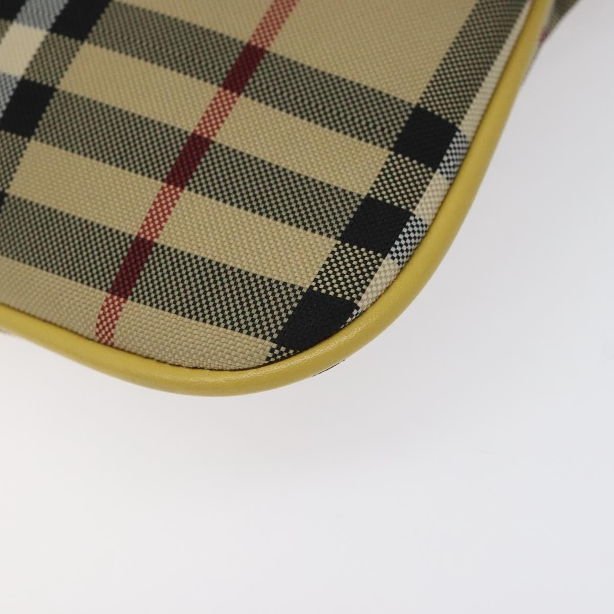 Burberry BURBERRY Nova Check Shoulder Bag Canvas Beige Gold Authentic 114865