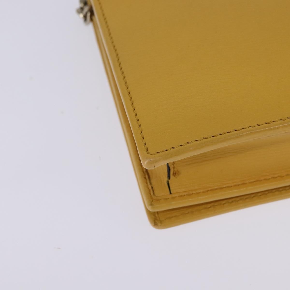 Gucci GUCCI Chain Shoulder Bag Leather Yellow 354697 Authentic 142696
