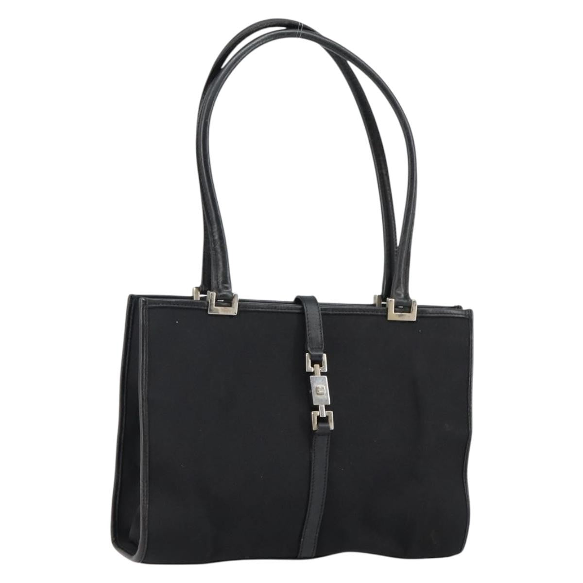 Gucci GUCCI Jackie Shoulder Bag Nylon Black Silver 002 1073 3444 Authentic bs29509