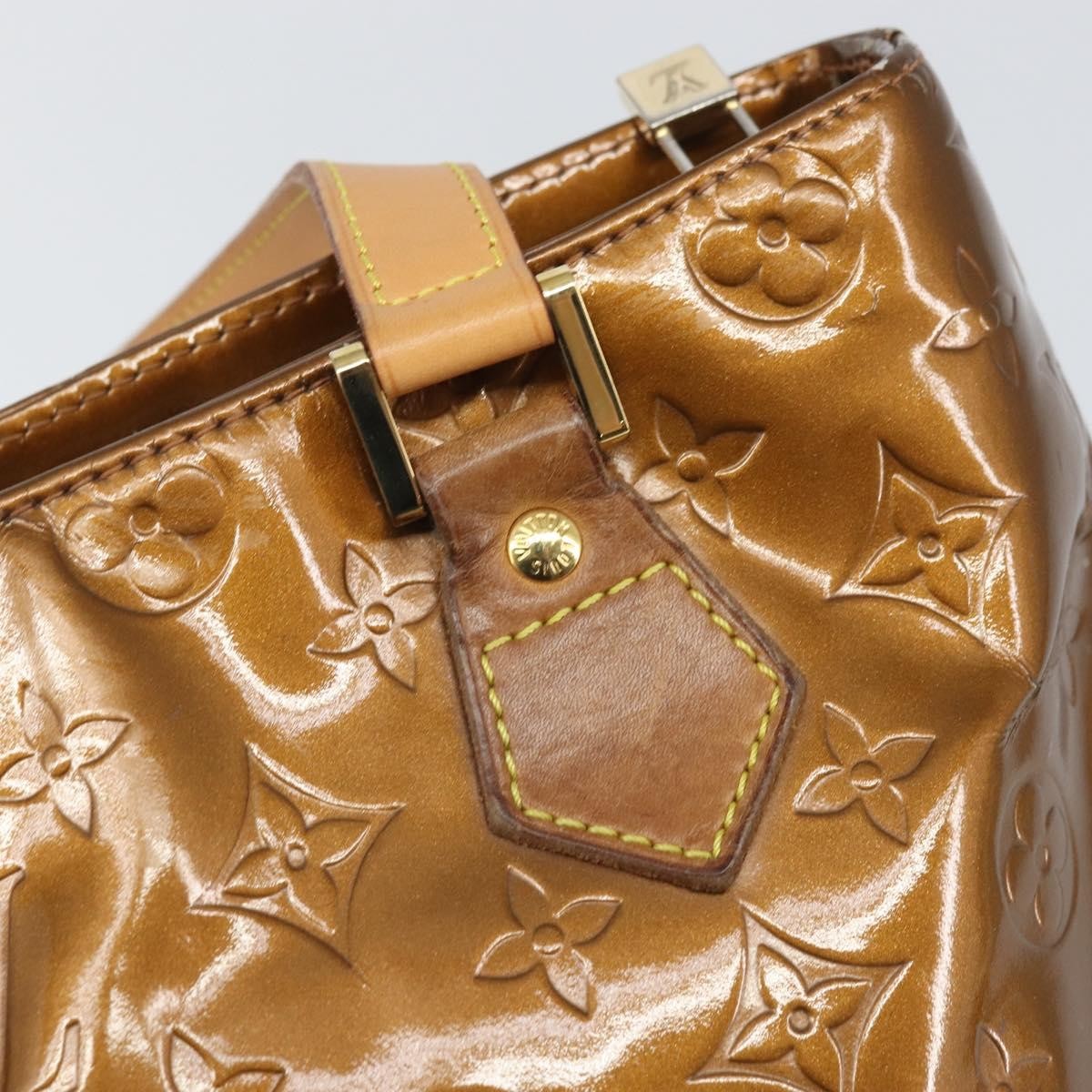 Louis Vuitton LOUIS VUITTON Monogram Vernis Houston Hand Bag Bronze M91122 LV Authentic 171944