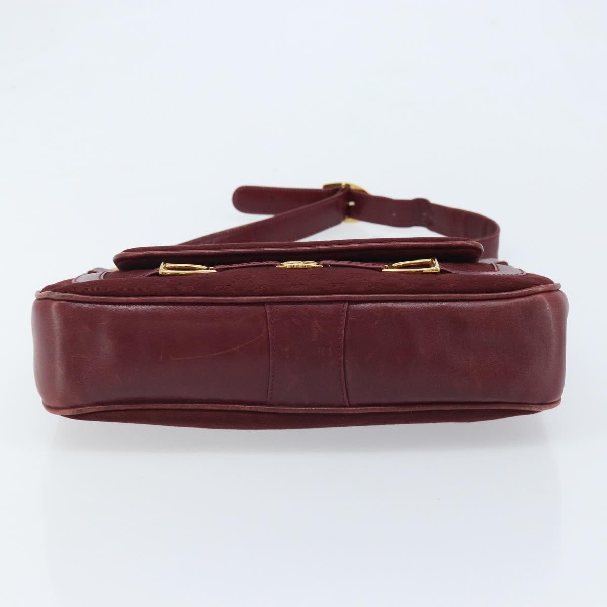 Gucci GUCCI Micro GG Supreme Shoulder Bag Bordeaux Gold Authentic ep13943