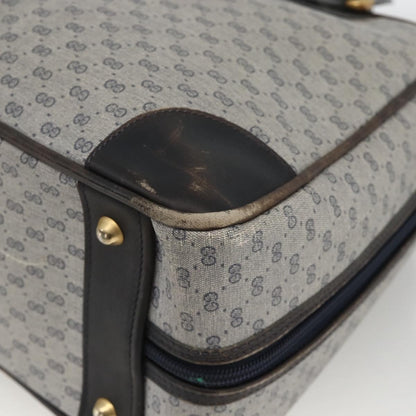 Gucci GUCCI Micro GG Supreme Hand Bag PVC Navy Gold 002 39 4330 Authentic fm5279