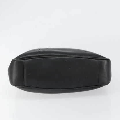 Gucci GUCCI Bamboo Hand Bag Leather Black Gold 001 0166 1638 Authentic 150344