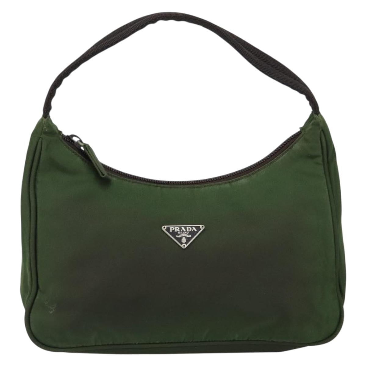 Prada PRADA Hand Bag Nylon Green Authentic 152801