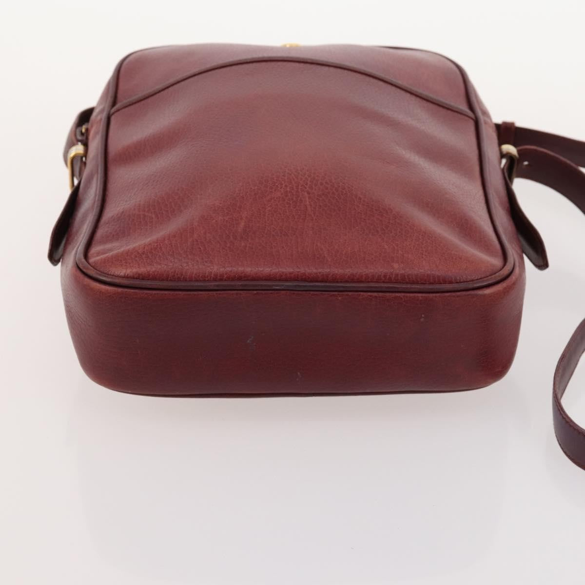 Cartier CARTIER Shoulder Bag Leather 5 Set Bordeaux Gold Authentic mr2108