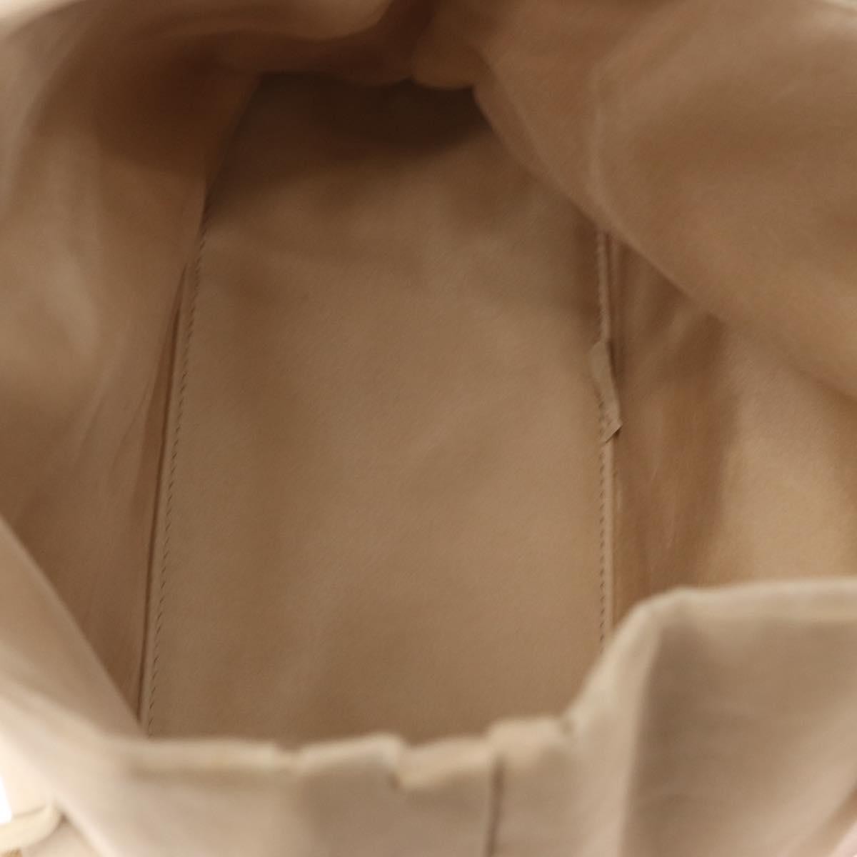 Prada PRADA Hand Bag Satin Beige Authentic 166753