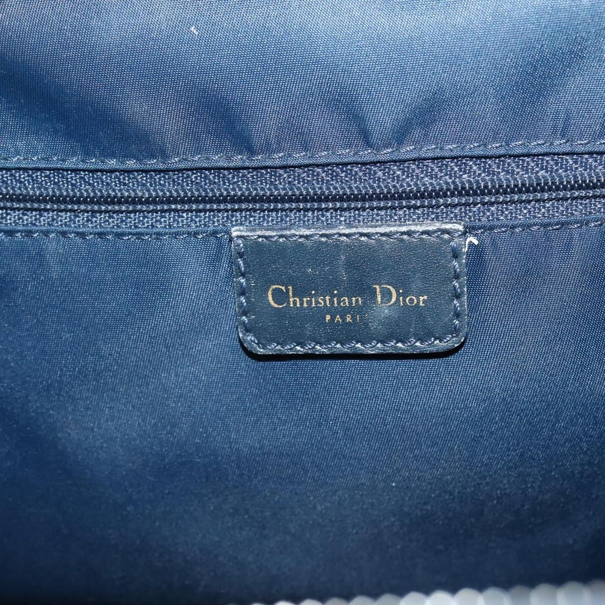 Dior Christian Dior Trotter Canvas Hand Bag Navy Gold Authentic gh760