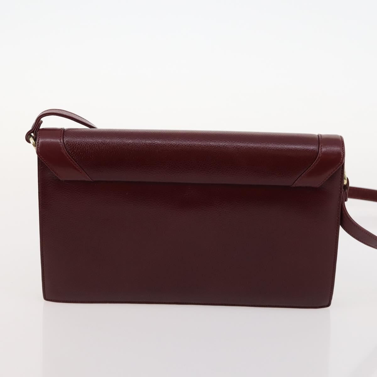 Cartier CARTIER Shoulder Bag Leather 5 Set Bordeaux Gold Authentic mr2108