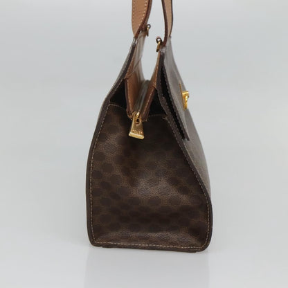 Celine CELINE Macadam Canvas Hand Bag PVC Leather 2way Brown Gold Authentic 123320