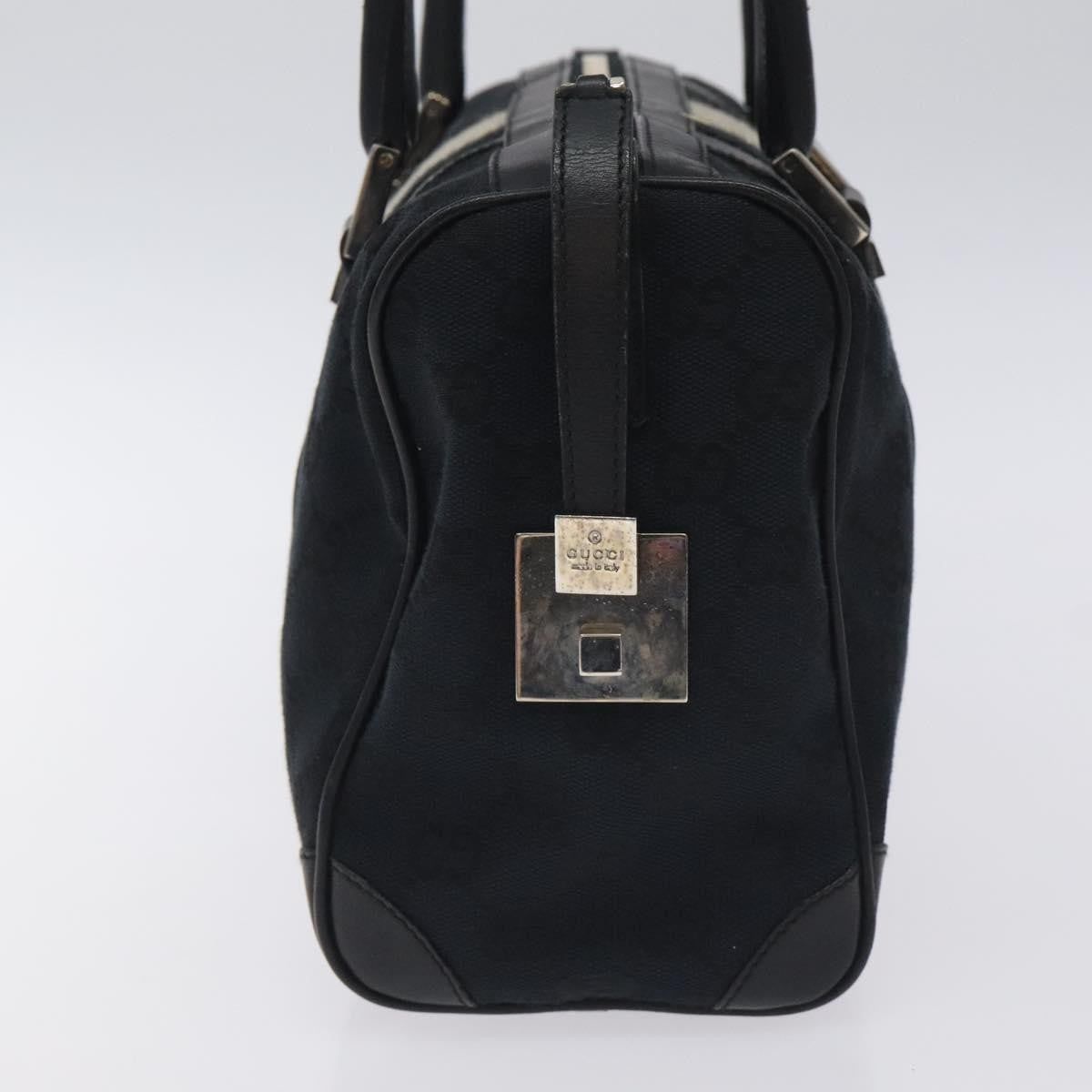 Gucci GUCCI GG Canvas Sherry Line Hand Bag Black Silver 000 0851 00221 Authentic am8716