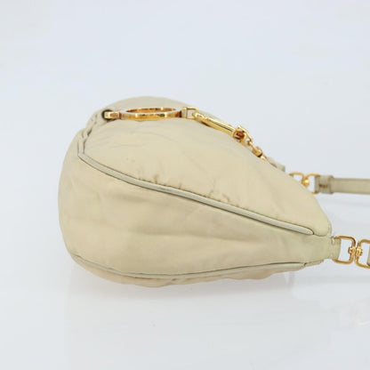 Prada PRADA Shoulder Bag Nylon Beige Gold Authentic LNZ823