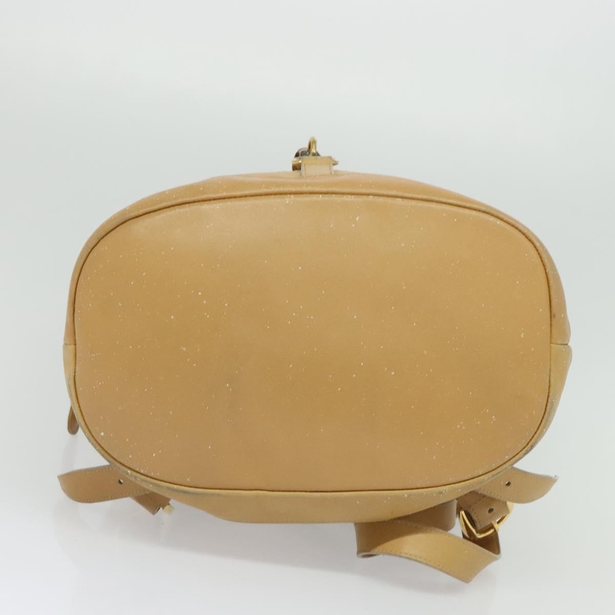 Gucci GUCCI Bamboo Backpack Leather Beige Gold 003 2855 0043 0 Authentic bs26085 Bag