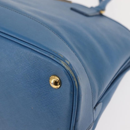 Prada PRADA Hand Bag Safiano leather Blue Gold Authentic fm4916