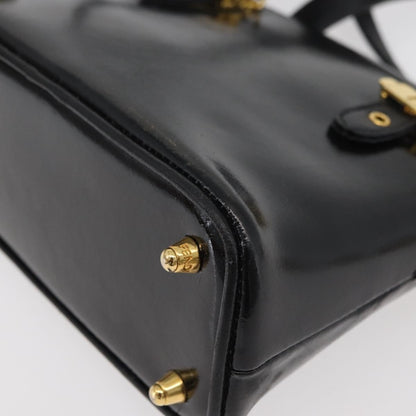 Fendi FENDI Hand Bag Patent leather 2way Black Gold Authentic ti3390