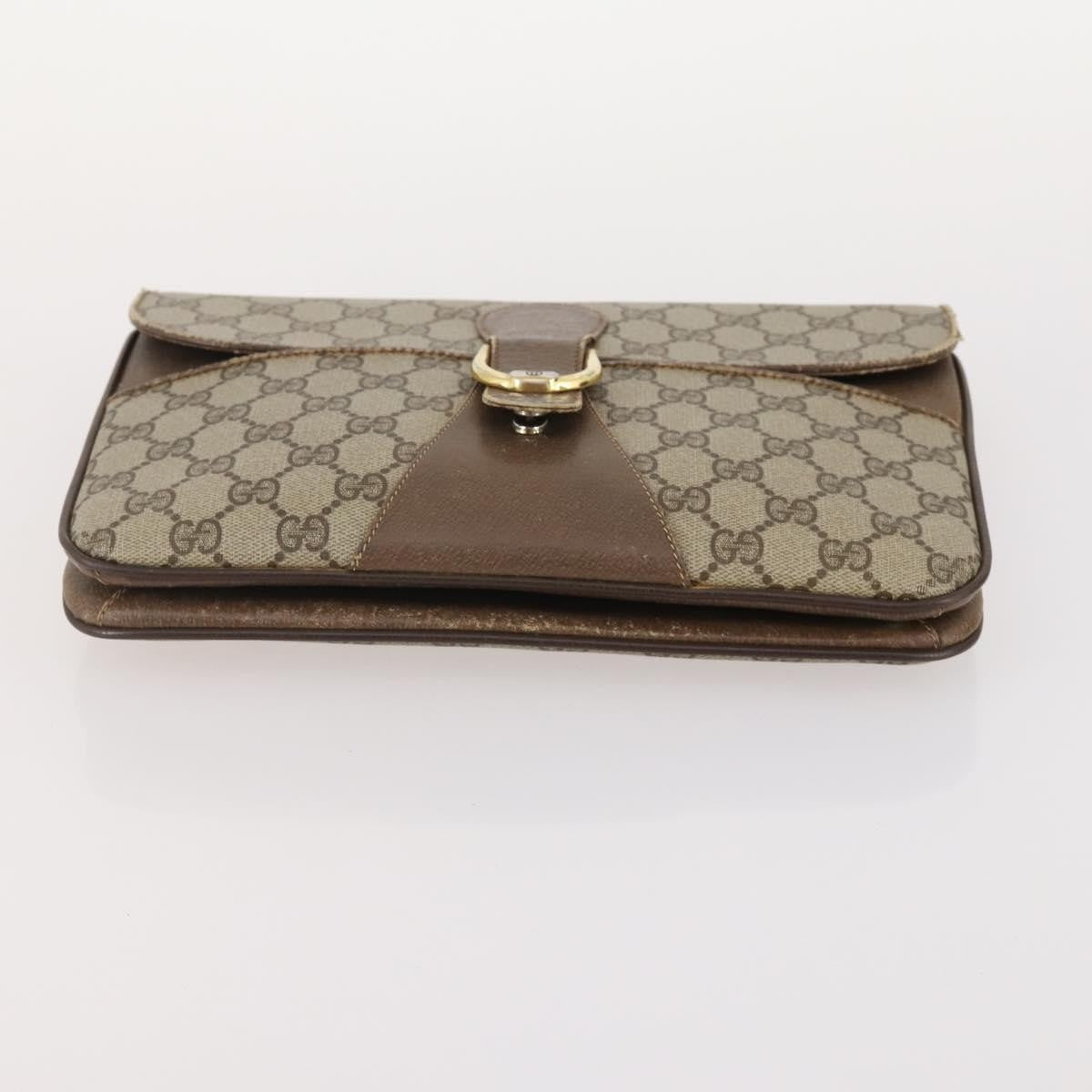 Gucci GUCCI GG Supreme GG Crystal GG Canvas Bag PVC 4 Set Navy Beige Authentic YKZ424