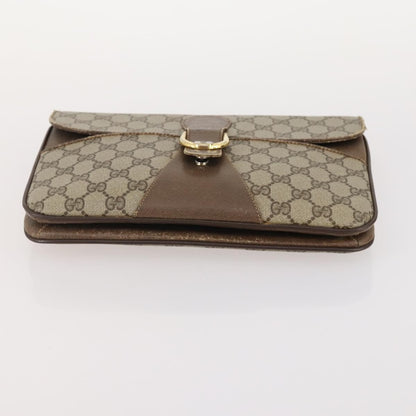 Gucci GUCCI GG Supreme GG Crystal GG Canvas Bag PVC 4 Set Navy Beige Authentic YKZ424