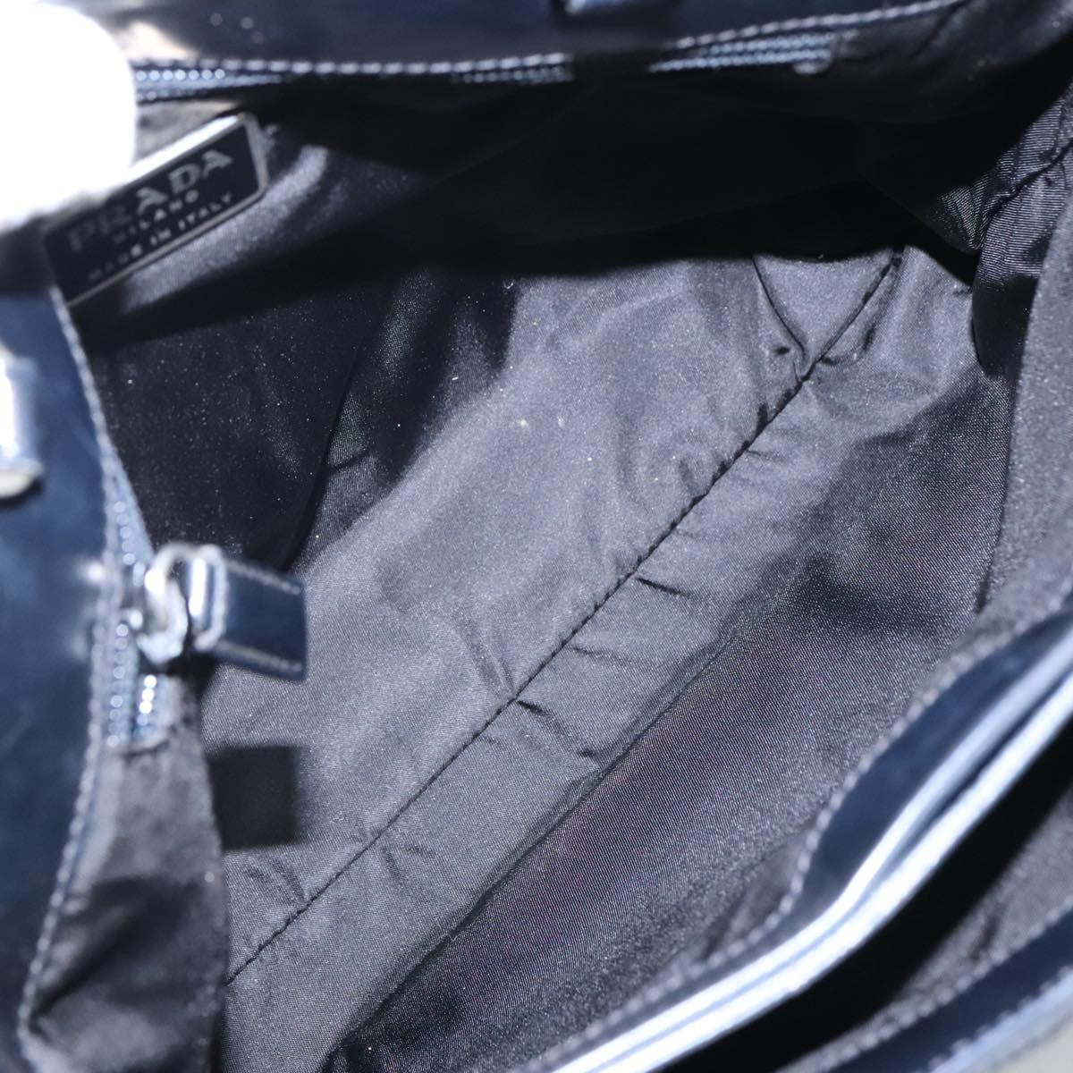 Prada PRADA Hand Bag Nylon Black Silver Authentic 96925