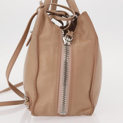 Balenciaga BALENCIAGA The Paper A6 Hand Bag Leather 2way Beige Silver 370926 Authentic 149646