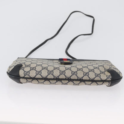 Gucci GUCCI GG Supreme Sherry Line Shoulder Bag PVC Navy Gold 904 02 026 Authentic mr2029