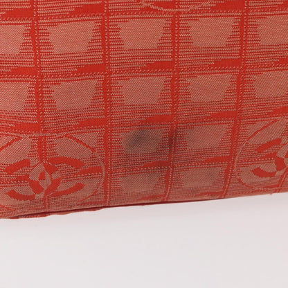 Chanel CHANEL New Travel Line Tote Bag Nylon Red Silver CC Authentic BA12813