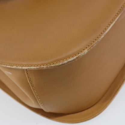 Salvatore Ferragamo Salvatore Ferragamo Gancini Hand Bag Leather Beige Gold Authentic 154675