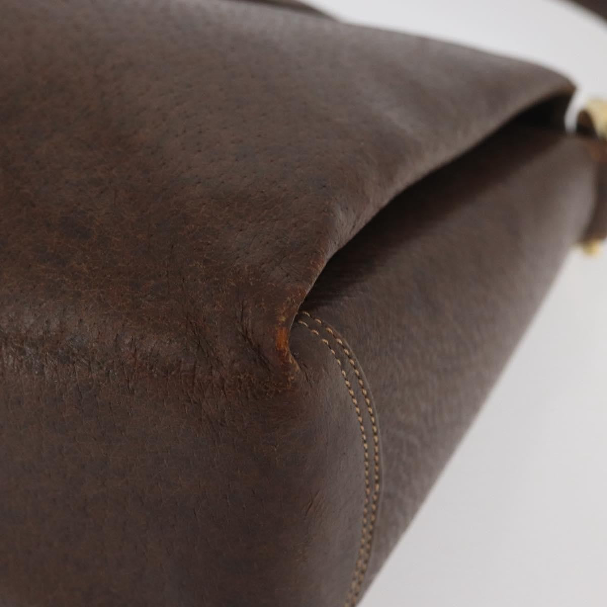 Gucci GUCCI Shoulder Bag Leather Brown Gold Authentic BAZ570