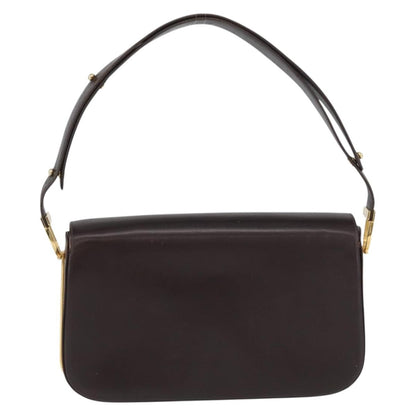Gucci GUCCI Shoulder Bag Leather Brown Gold Authentic ep13909