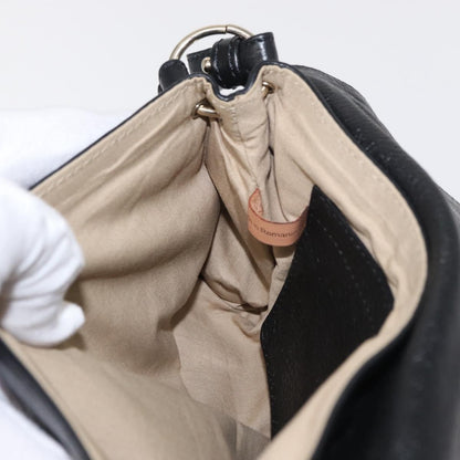 Chloé Chloé Chloe Lily Hand Bag Leather 2way Black Gold Authentic BA8650