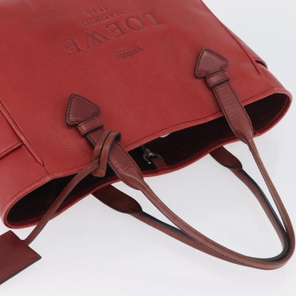 Loewe LOEWE Heritage Tote Bag Leather Red Silver Authentic BSZ189