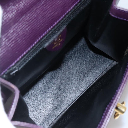 Celine CELINE Hand Bag Leather Purple Authentic 114282