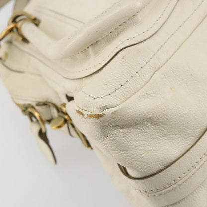 Chloé Chloé Chloe Paraty Hand Bag Leather White Gold Authentic 177544