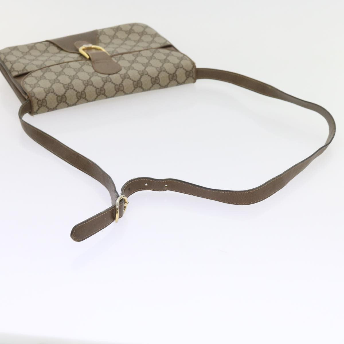 Gucci GUCCI GG Supreme Shoulder Bag PVC Leather Beige Authentic th4221