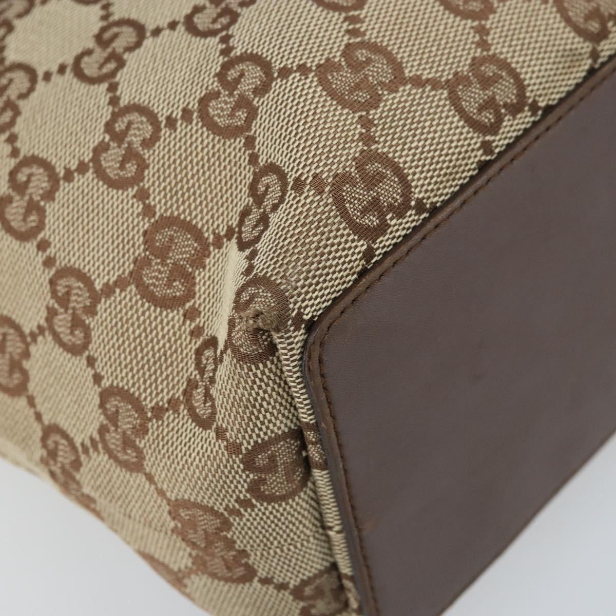 Gucci GUCCI GG Canvas Tote Bag Beige Silver 31244 Authentic LNZ092