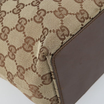 Gucci GUCCI GG Canvas Tote Bag Beige Silver 31244 Authentic LNZ092
