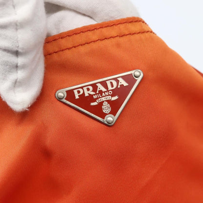 Prada PRADA Tote Bag Nylon Orange Silver Authentic 142868