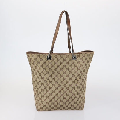 Gucci GUCCI GG Canvas Shoulder Bag Leather 3 Set Beige Black Authentic 150481