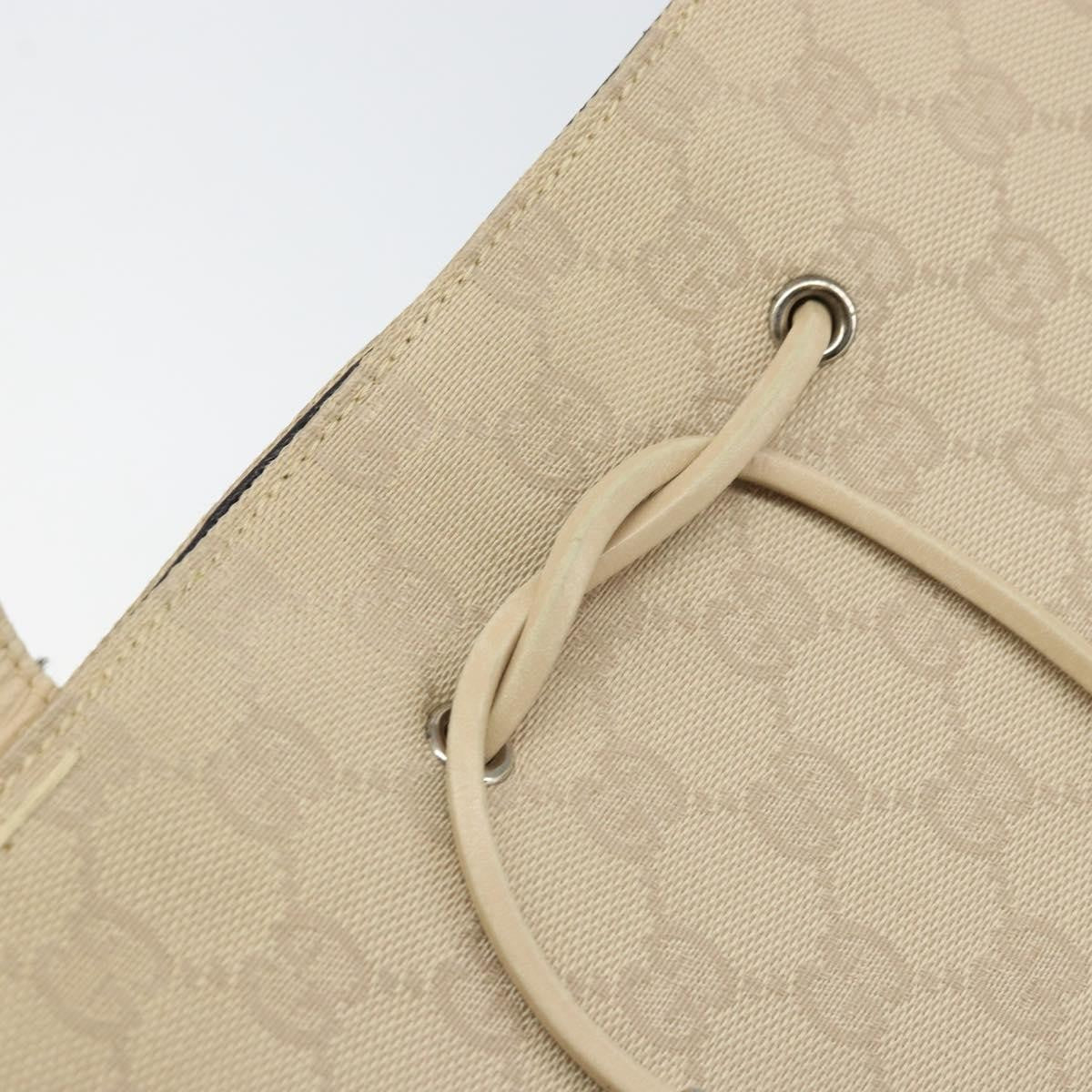 Gucci GUCCI GG Canvas Tote Bag Beige Silver 002 1053 Authentic 170373