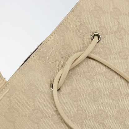 Gucci GUCCI GG Canvas Tote Bag Beige Silver 002 1053 Authentic 170373
