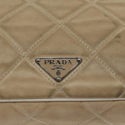 Prada PRADA Shoulder Bag Nylon Beige Silver Authentic 103773