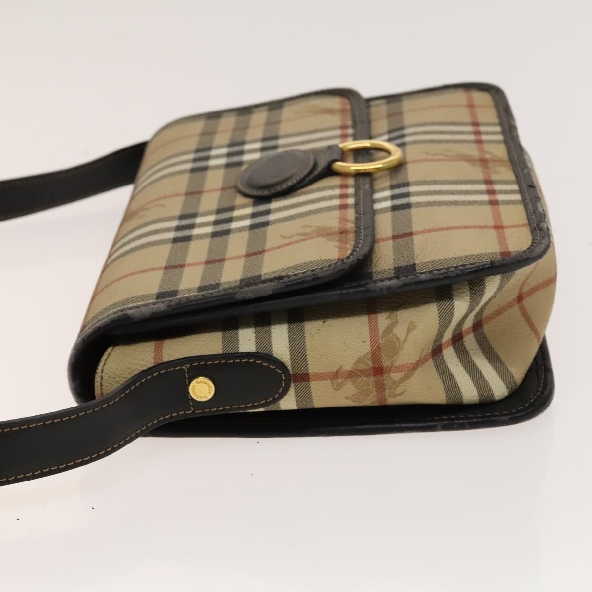 Burberrys Burberrys BURBERRY Nova Check Shoulder Bag PVC Beige Gold Authentic 136729