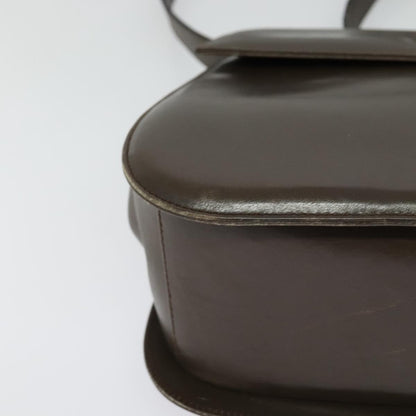 Salvatore Ferragamo Salvatore Ferragamo Gancini Shoulder Bag Leather Brown Gold Authentic 128109