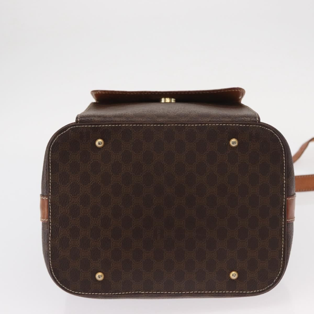 Celine CELINE Macadam Canvas Shoulder Bag PVC Leather 2way Brown Gold Authentic ka784