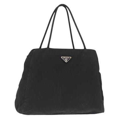 Prada PRADA Hand Bag Nylon Black Silver Authentic SW1923