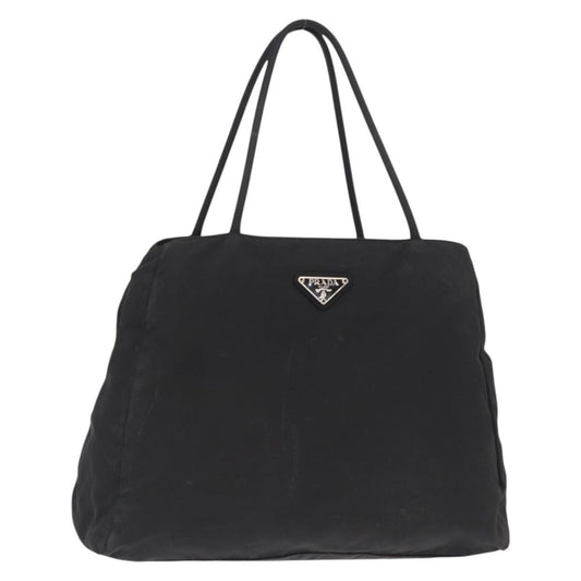 Prada PRADA Hand Bag Nylon Black Silver Authentic SW1923