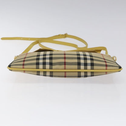 Burberry BURBERRY Nova Check Shoulder Bag Canvas Beige Gold Authentic 114865