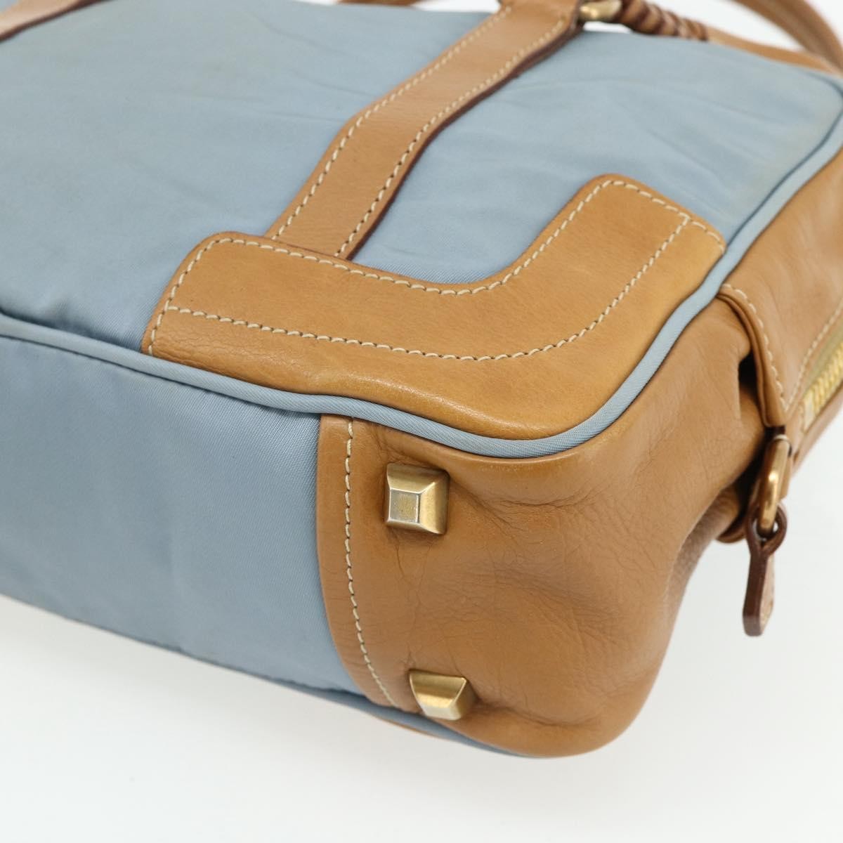 Prada PRADA Shoulder Bag Nylon Light Blue Gold Authentic 179021