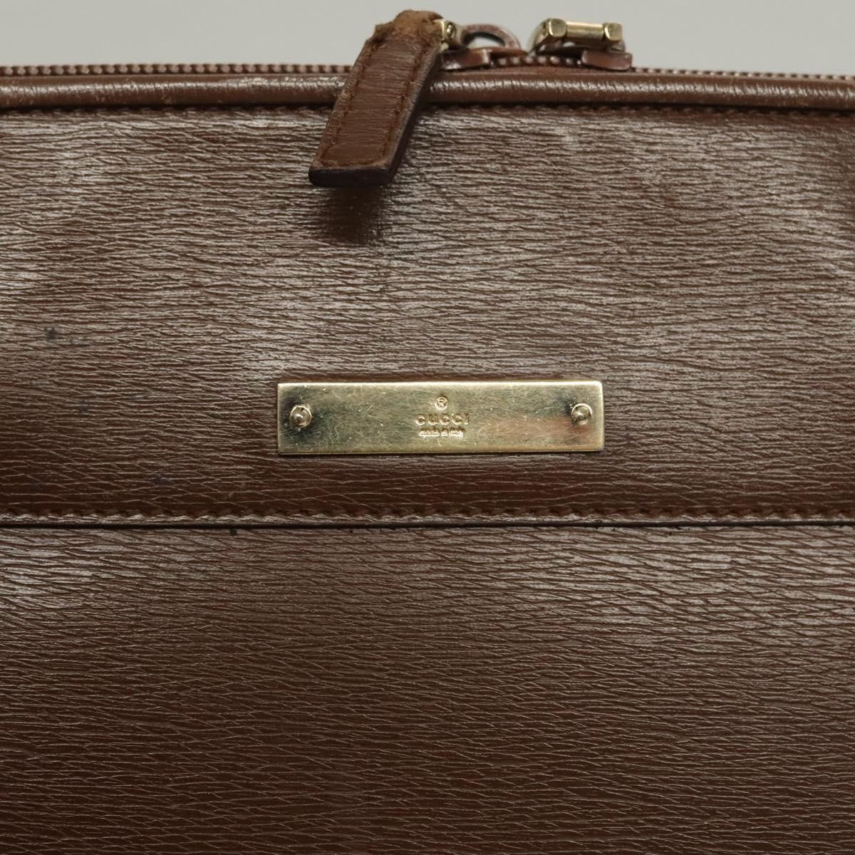 Gucci GUCCI Tote Bag Leather Brown Authentic 133332