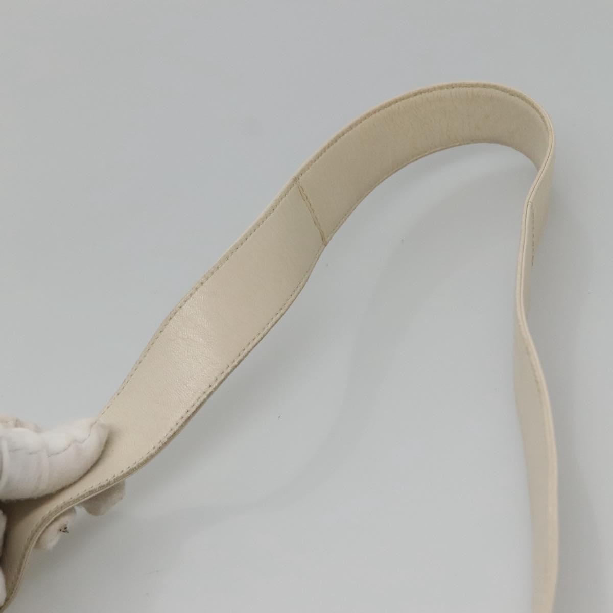 Prada PRADA Shoulder Bag Nylon Leather White Silver Authentic bs26362